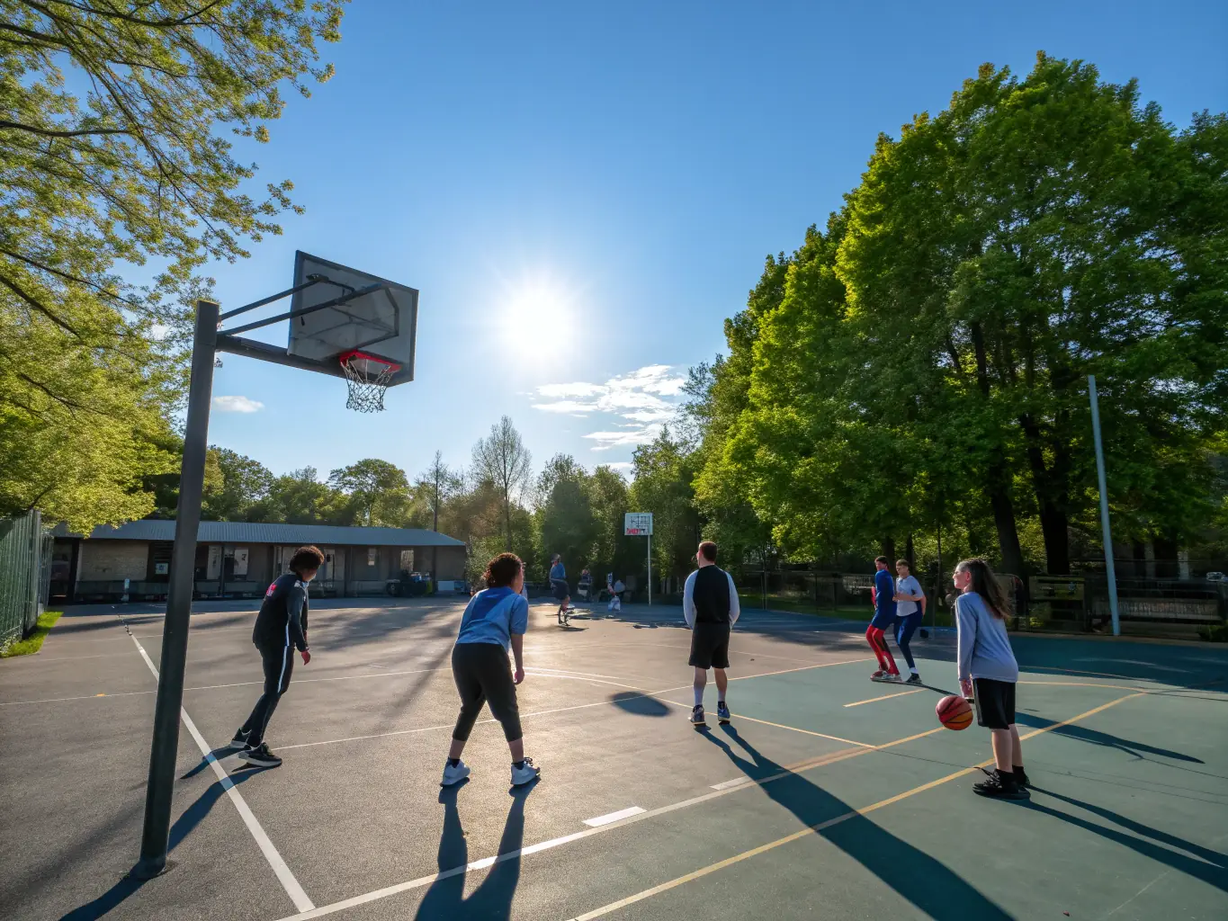An engaging image of students playing volleyball outdoors, highlighting fun and active participation.